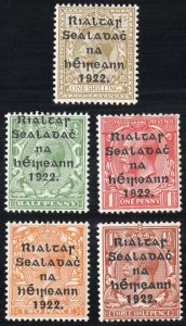 Ireland Stamps # 39-43 MNH Rare Set Scott Value $120.00