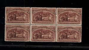 USA #234 Mint Fine Never Hinged Block Of Six