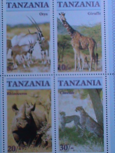 TANZANIA-ENDANGER ANIMALS SPECIES -MNH- S/S-VF  WE SHIP TO WORLD WIDE.