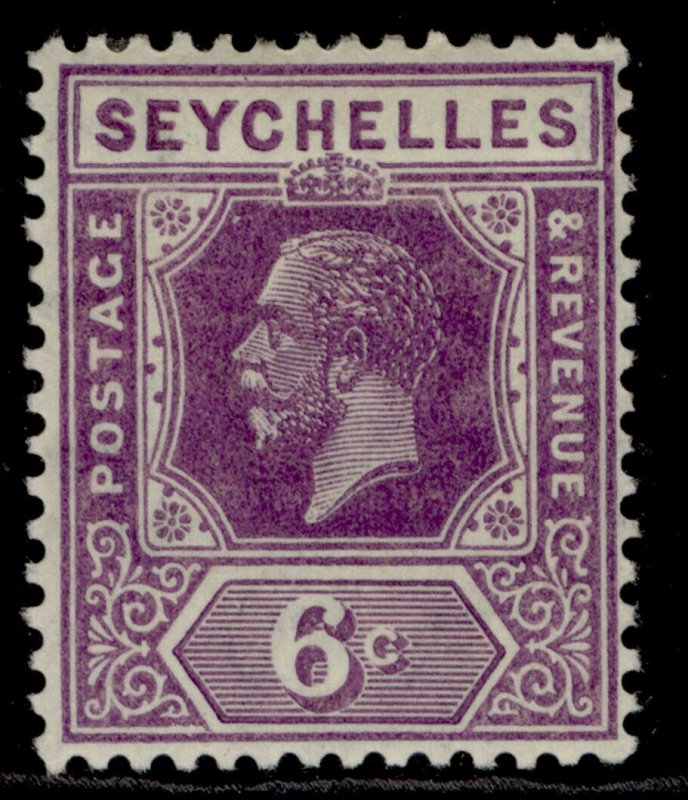 SEYCHELLES GV SG105, 6c deep mauve, M MINT. 