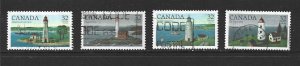 CANADA - 1984 CANADIAN LIGHTHOUSES - SERIES 1 - SCOTT 1032 TO 1035 - USED