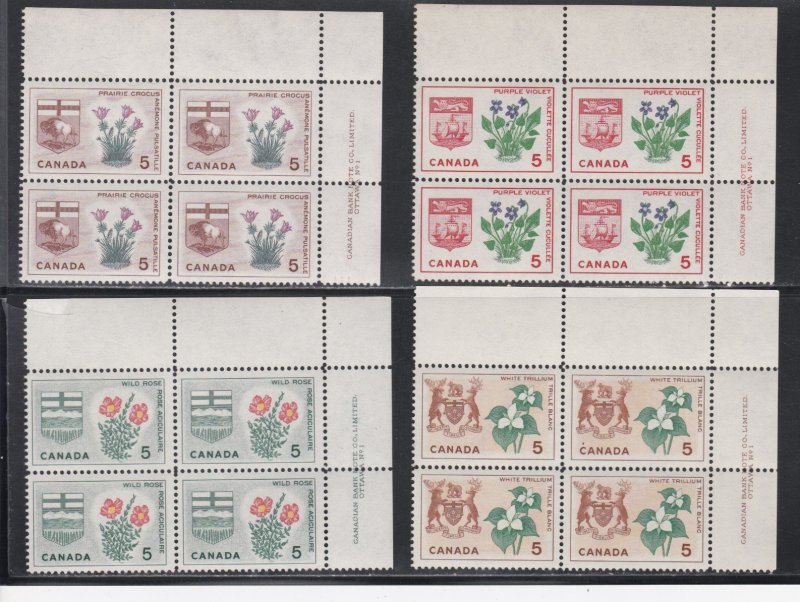 Canada # 418-429, Inscription Blocks, Matched Corners, MInt NH,