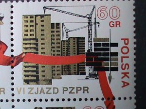 POLAND -1971-SC#1859a- 6TH CONGRESS OF UNITED WORKERS UNION -MNH BLOCK-VF