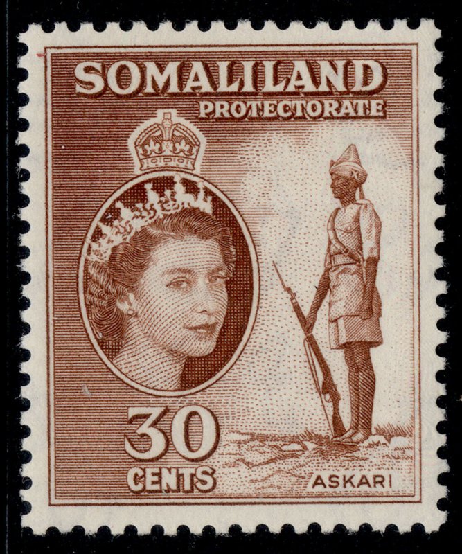 SOMALILAND PROTECTORATE QV SG141, 30c reddish brown, LH MINT.