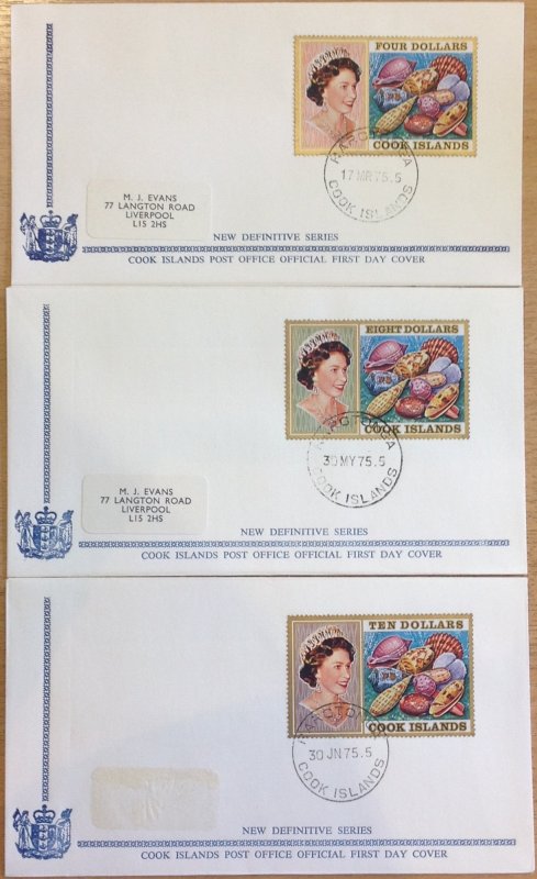 COOK ISLANDS FDC 1974/5 DEFINITIVES CAT £50+