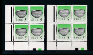 IRELAND 771 MINT NH 5p CCB BLOCKS 4, INCLUDES 1 EA. DIFF.PAPERS