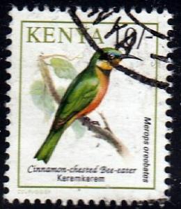 Kenya #604 Cinnamon-chested Bee Eater Bird, 1993. Used