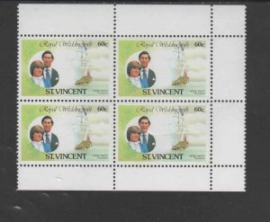 ST. VINCENT #627a  1981  ROYAL WEDDING    MINT VF NH O.G B/P4