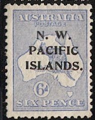 North West Pacific Islands New Guinea 1919 Sc 32a  6d Roo, Mint VLH, cv $50