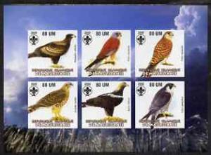 Mauritania 2002 Birds of Prey #4 imperf sheetlet containi...