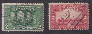 Canada # 142-143, Confederation & Parliament Building, Used, 1/3 Cat.