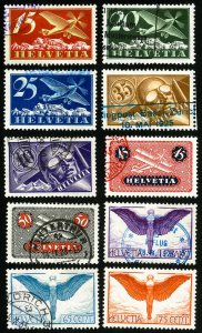 Switzerland Stamps # C3-12 Used VFScott Value $199.00