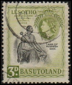 Basutoland 58- Used - 3p Basuto Nat'l Council / Chief Moshoeshoe (1959)