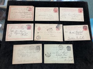 KAPPYSTAMPS EUROPEAN POSTAL CARDS 19TH CENTURY LOT OF 8 SENT TO US  D48