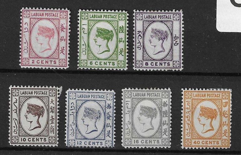 LABUAN 1894 No Wmk set of seven 2c - 38621