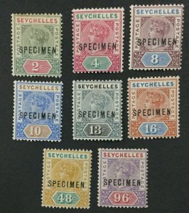 MOMEN: SEYCHELLES SG #1s-8s SPECIMEN 1890-92 MINT OG H LOT #191796-627