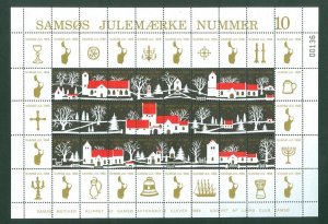 Denmark. 1988. Christmas Sheet Local Samso  # 10  Lions Club. Samso 7 Churches