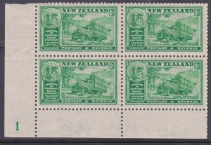 NEW ZEALAND 1936 Commerce ½d plate block of 4 MNH..........................B3201