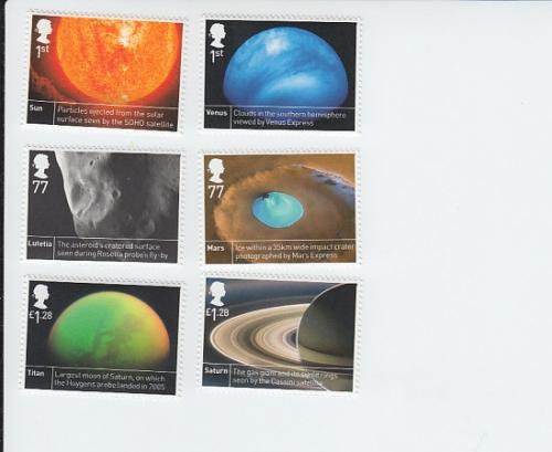 2012 Great Britain - Space Science Set 6 (Scott 3113-18) MNH