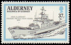 Great Britain Alderney #55-59, Complete Set(5), 1990, Ships, Never Hinged