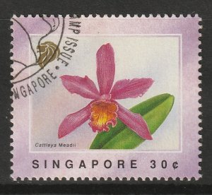 Singapore 1991 Orchids - motifs on the Singapore dress 30c CTO SG#661