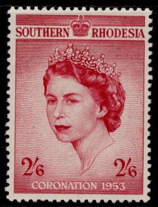 SOUTHERN RHODESIA QEII SG77, 2s 6d 1953 CORONATION, LH MINT.