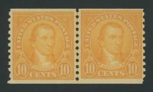 USA 603 - 10 cent Monroe Joint Line coil pair - Fine Mint never hinged