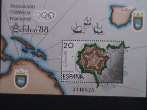 ​SPAIN 1988-SC#2562-EXFILNA'88 MADRID-CIUDADELA FORTLESS FLOOR PLAN- S/S