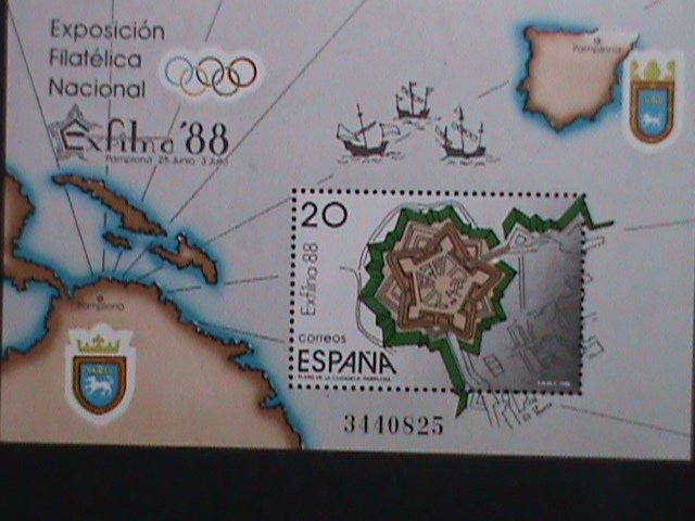 ​SPAIN 1988-SC#2562-EXFILNA'88 MADRID-CIUDADELA FORTLESS FLOOR PLAN- S/S