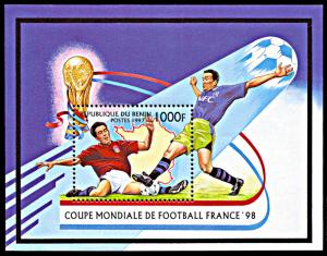 Benin 972, MNH, World Cup Football 1998 souvenir sheet