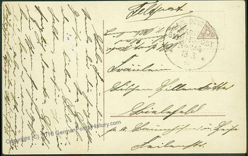 Germany WWI Navy MSP24 SMS Oldenburg Feldpost 45088