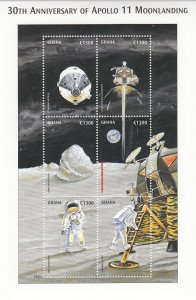 Ghana MNH Sc 2122 S/S Apollo 11  Value $ 8.00  US $$