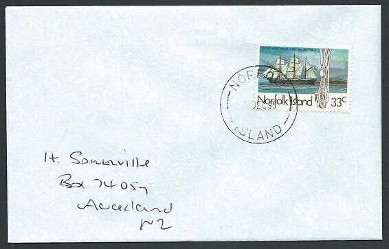 NORFOLK IS 1995 33c on cover to New Zealand................................42808