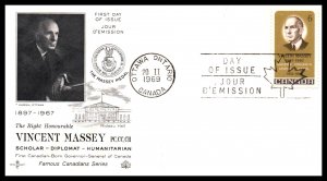 Canada 491 Massey Rose Craft Label FDC