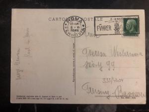 1938 Roma Italy Fascist WWII picture postcard to Germany
