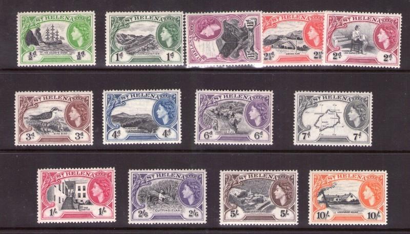 St HELENA QEII 1953 Definitive set lightly hinged.