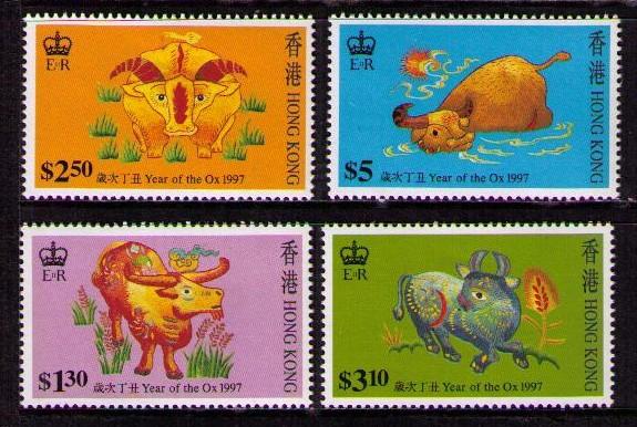 HONG KONG Sc#780-783 Year of the Ox (1997) MNH