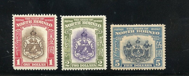 NORTH BORNEO 1939 DEFINS SCOTT #193/207 MINT HINGED 1c &50c SMALL THINS 