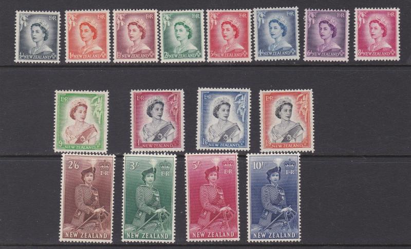 New Zealand # 208-301, Queen Elizabeth Definitives, Hinged, 1/3 Cat.