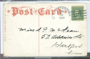 US  cruiser u s s tacoma 1909 cancel, 4 n y city scenes, very colorful on front