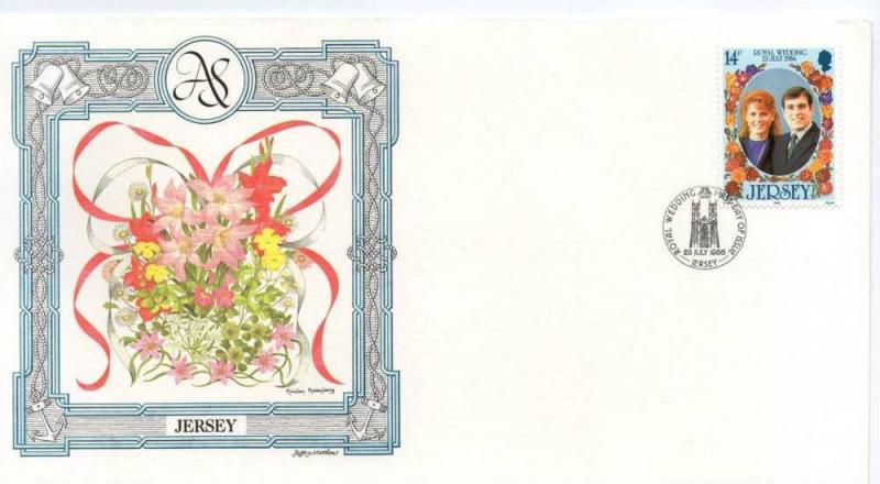 Jersey 1986 Royal Wedding Prince Andrew & Sarah Sc 404 Fargusan Flower Orchid...