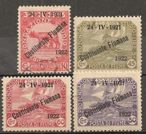 Fiume #162, 165-7 F-VF CV $16.00 (MM13)