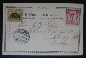 1899 Liberia Picture Postcard Cover to Rastenburg Germany German Sea Post