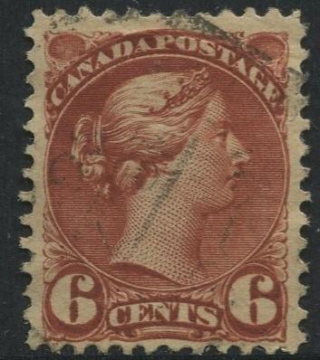 Canada -Scott 43 - Queen Victoria -1888-97 - FU - Single 6c Stamp