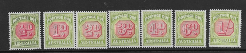 Australia  J64-70  1938 set 7  VF  Very lt hinge