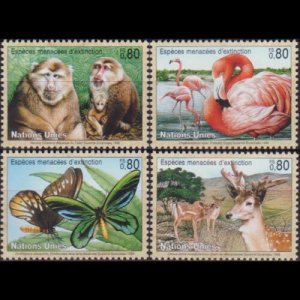 UN-GENEVA 1998 - Scott# 318-21 Endang.Species Set of 4 NH