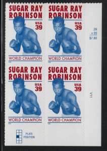 2006 Sugar Ray Robinson boxer 39c Sc 4020 mint plate block of 4 position LR 