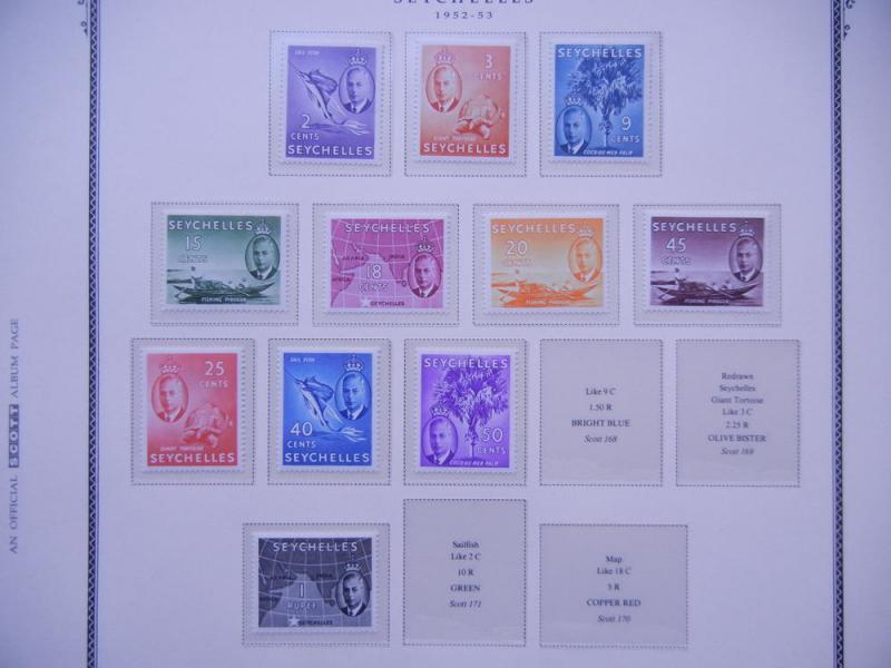 Seychelles 1952 KGVI short set