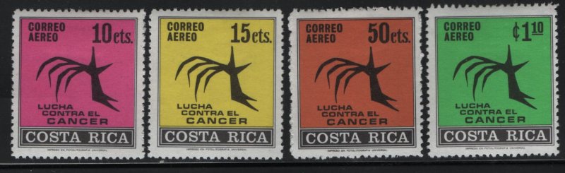 Costa Rica C498 - C501 (4) set Hinged ,1970 stylized Crab