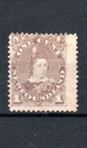 Canada - Newfoundland 1800-82 1c dull grey-brown SG 44 MH with gum tone